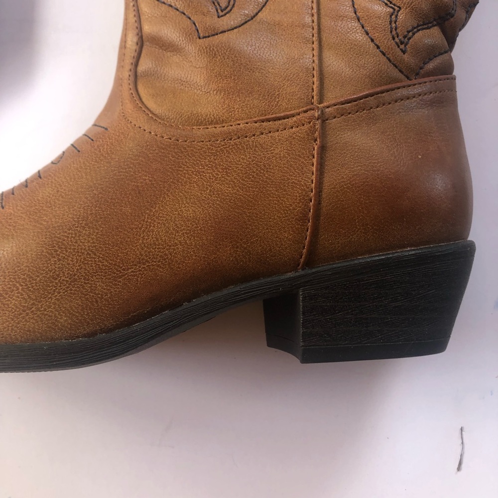 Brown with navy embroidery cowgirl boots - Picture 5 of 8